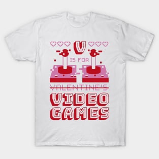 V is for Video games pixel art T-Shirt